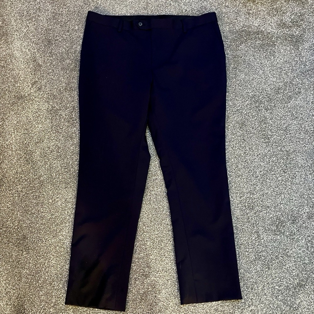 ZEKE Men's Extra Slim Fit Size 38 X 27 Black Dress Pants Rayon Trousers‎